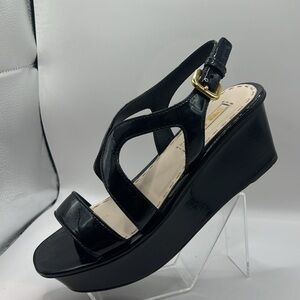 Prada Platform Sandals in  patent leather.  Size 7.5. In preloved perfection